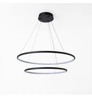 Závesné LED svietidlo 2 prstene čierne MARSEILLE
