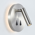 Nástenné LED svietidlo s vypínačom saténový nikel NEMO