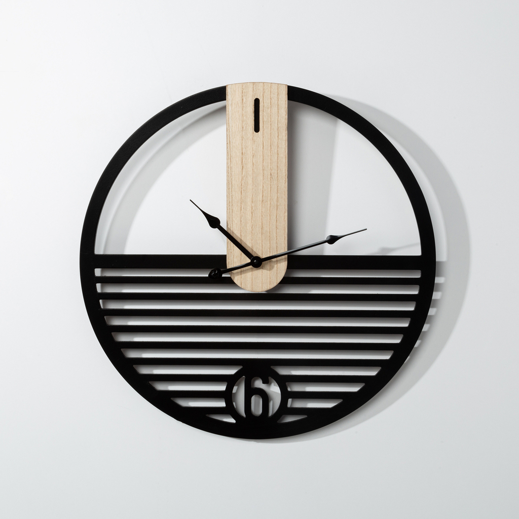 Nástenné hodiny čierno-hnedé 40 cm