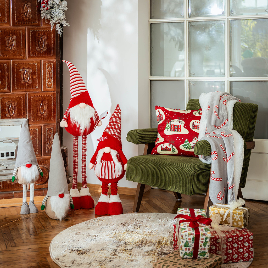 GINGER Vianočná obliečka na vankúš zimná chalúpka 45x45 cm