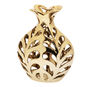 Zlatá keramická váza s otvormi 23 cm