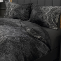 Súprava posteľnej bielizne z bavlneného saténu sivá MANDALA 160x200 cm