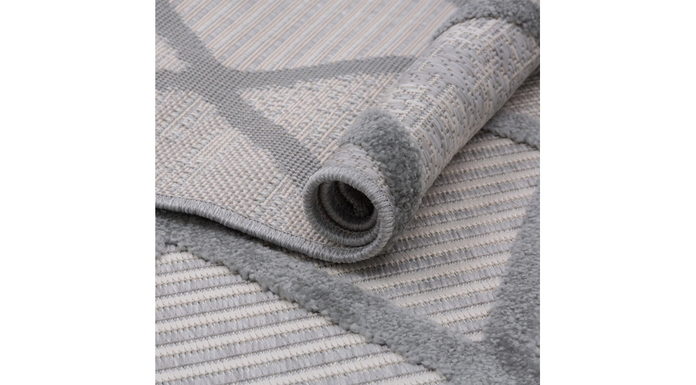 Vonkajší koberec s kosoštvorcovým vzorom BOLONIA, sivý 160x220 cm