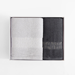 Súprava 2 uterákov strieborná/oceľová BLINK