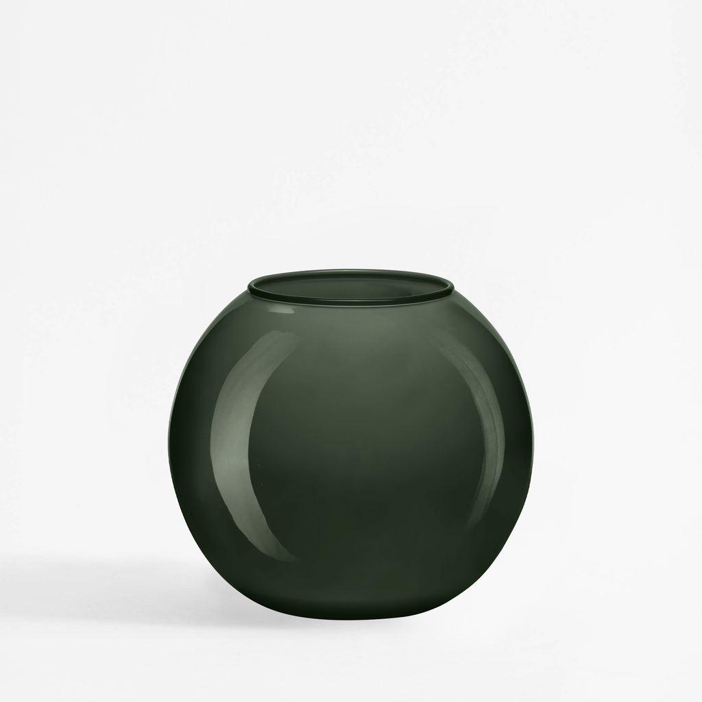 Tmavozelená váza GUĽA 17 cm
