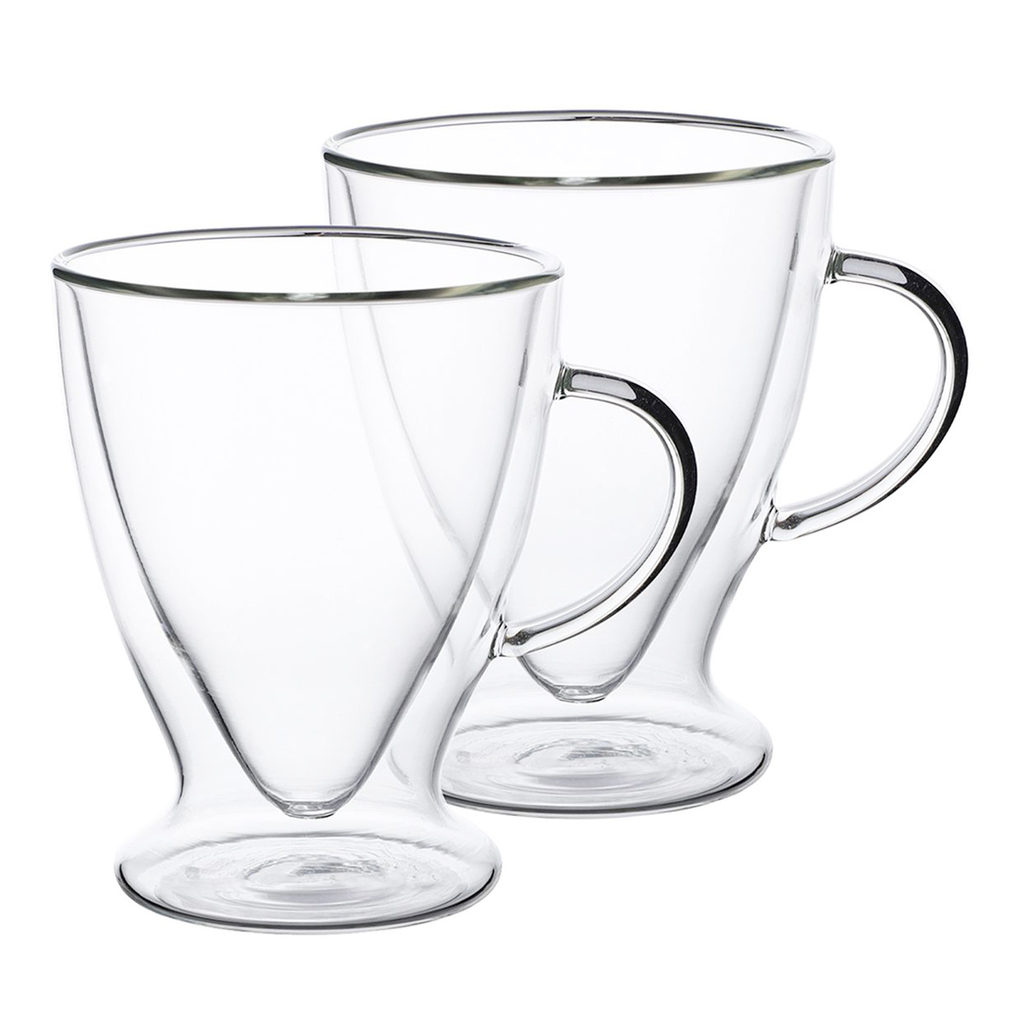 Dvojstenný hrnček na stopke ANDREA 300 ml, sada 2 ks