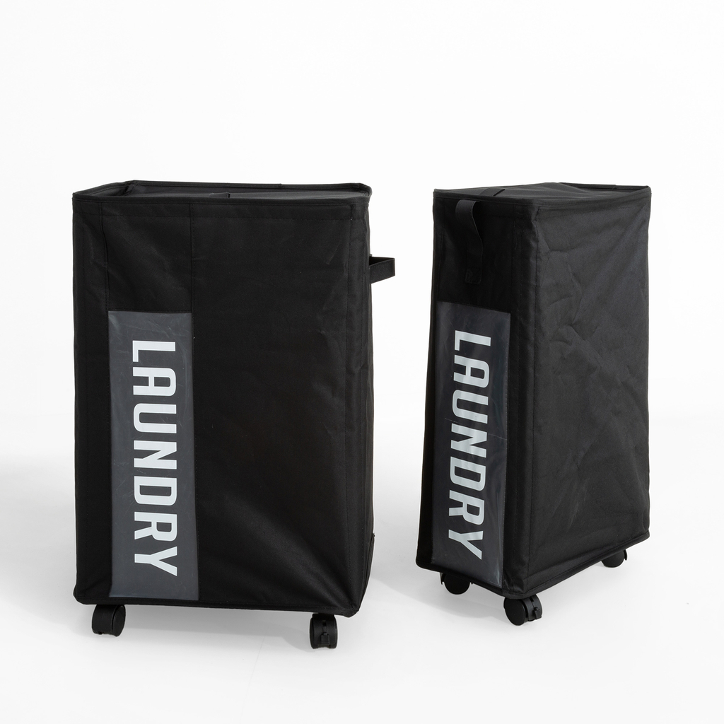 Kôš na bielizeň s vekom na kolieskach 40x33x60 cm