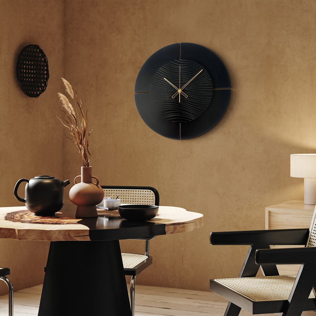 Industriálne 3D hodiny LOGAN do obývacej izby 57 cm