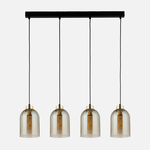 Závesné svietidlo so 4 tienidlami amber SATIPO 4