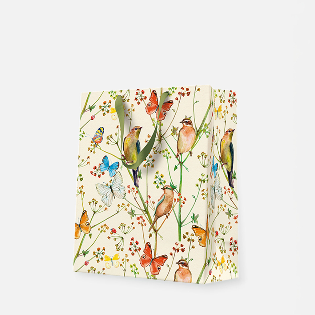 Darčeková taška M BIRDS AND BUTTERFLIES 20x25 cm