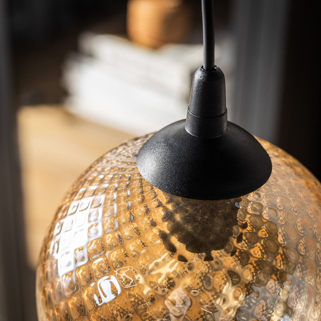 Závesné svietidlo v jantárovej farbe MIX fi 18 cm