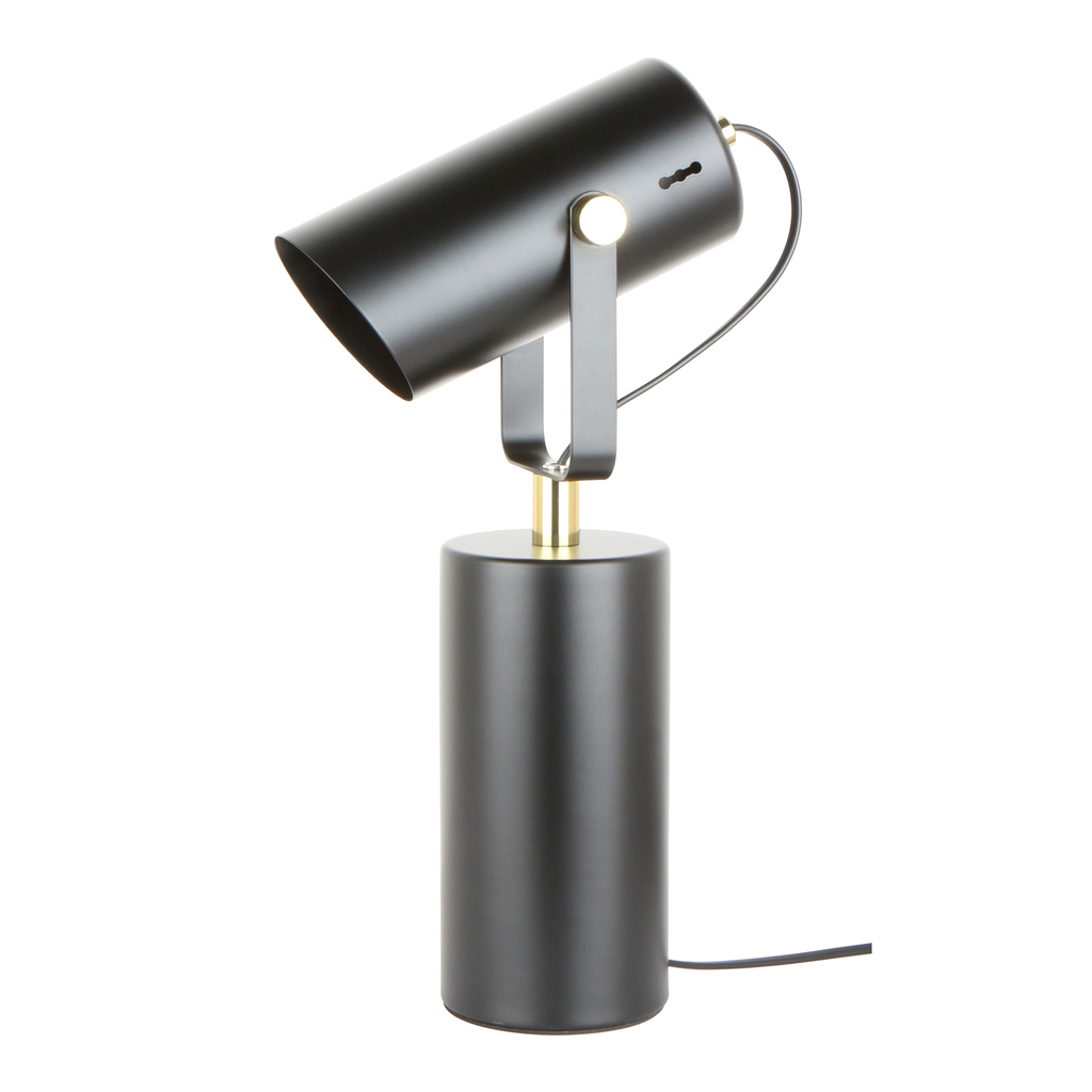 Stolná lampa RESI reflektor čierno-zlatá