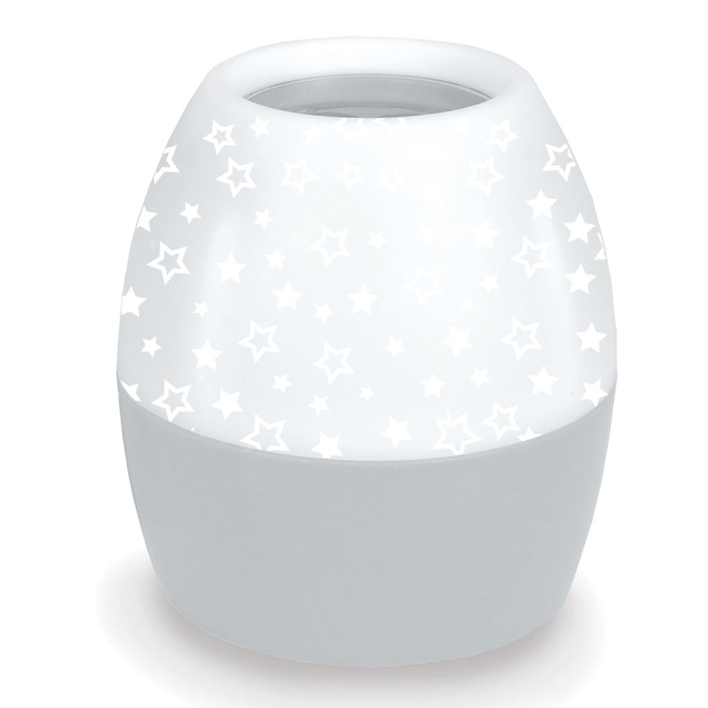 Detská nočná lampa s projektorom obrázkov, bielo-šedá