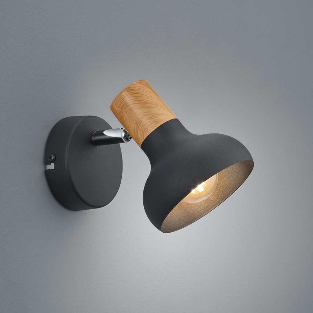 Čierne matné nástenné svietidlo LATIKA