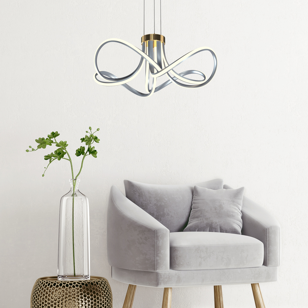 Závesné LED svietidlo ABRO čierno-šedo-zlatá