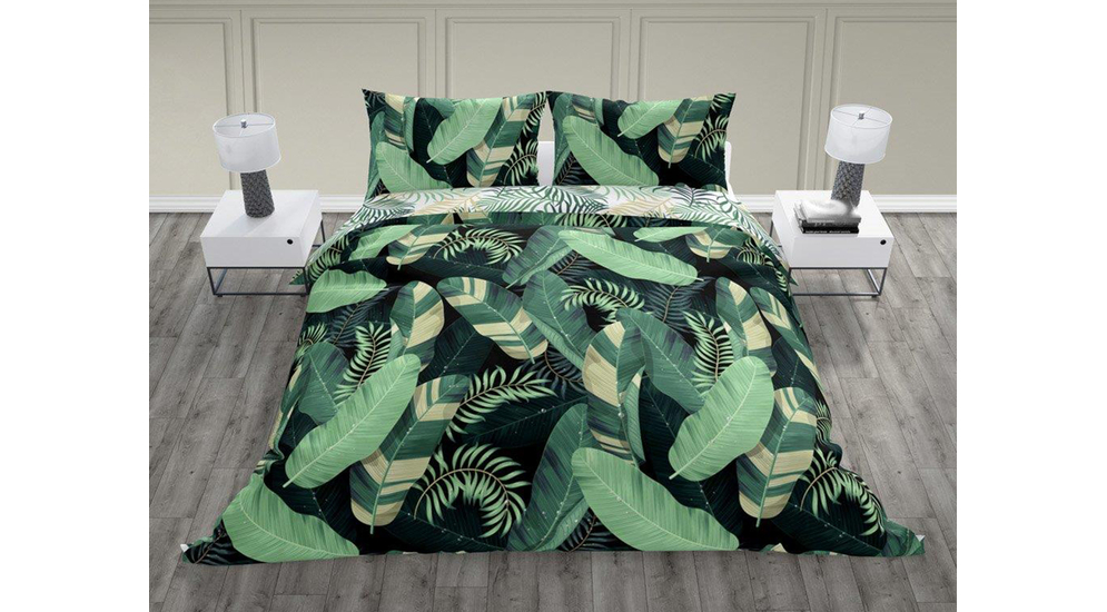 Bavlnená súprava posteľnej bielizne so vzorom listov banánovníka NEW TRENDY 220 x 200 cm