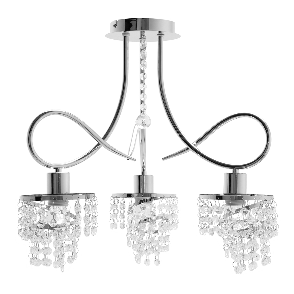 Strieborný luster s krištálmi TINA 3