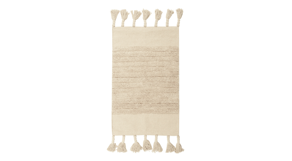 Bavlnený koberec BOHO so strapcami, béžový 70x140 cm