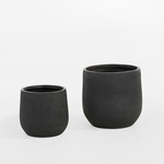 Súprava 2 čiernych kvetináčov