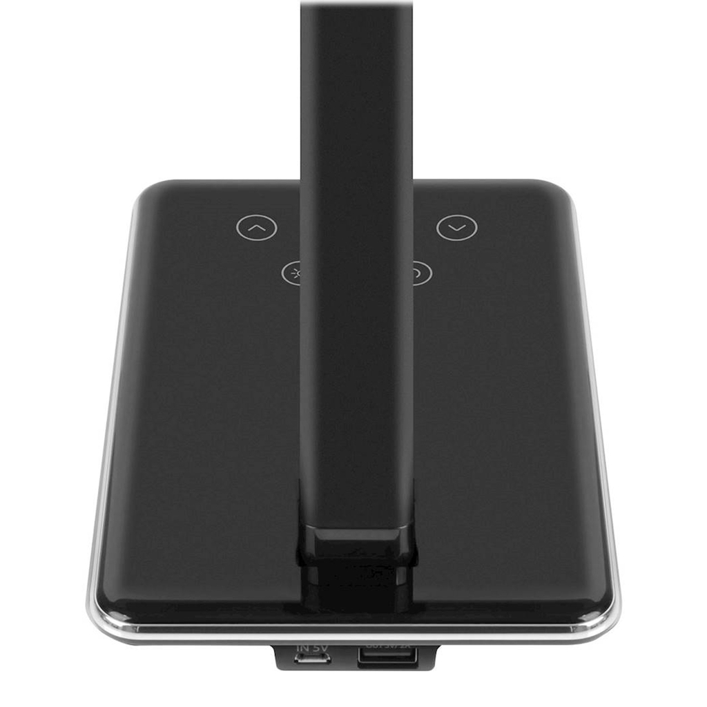 Čierna stolná lampa LED CLARA s indukčnou nabíjačkou