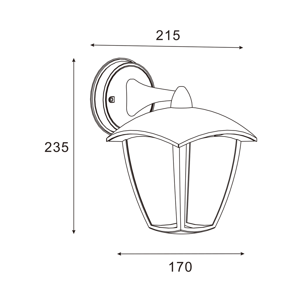 Vonkajšie nástenné svietidlo LANTERN ip44 čierne