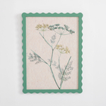 Botanický obraz vetvičky kôpru, béžovo-zelená 30x40 cm