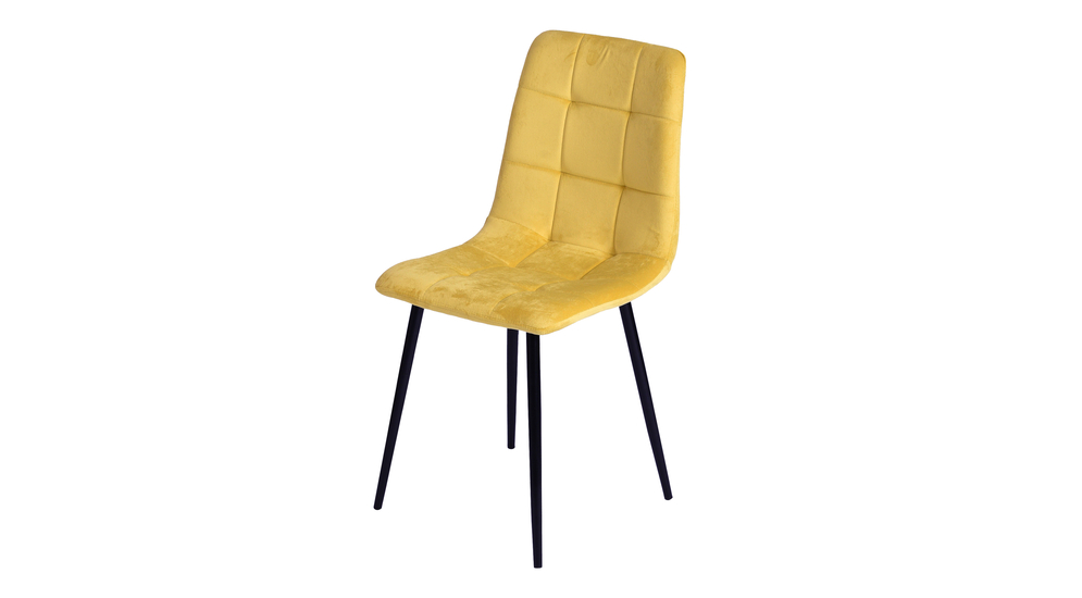 Žltá čalúnená stolička STEEN