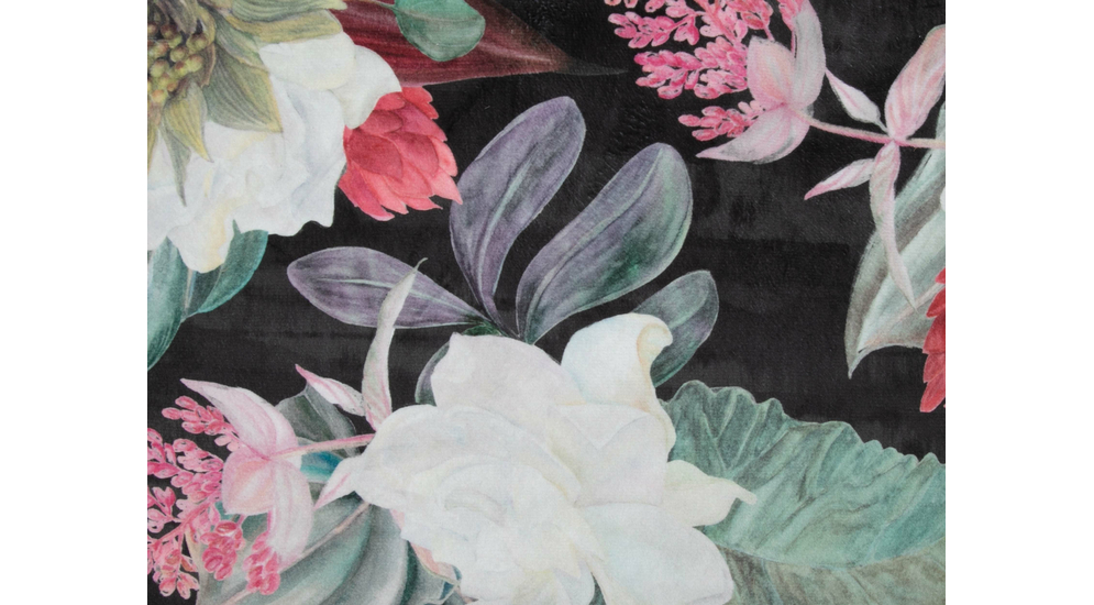 Velúrový vankúš s exotickými kvetmi NOBI 45 x 45 cm