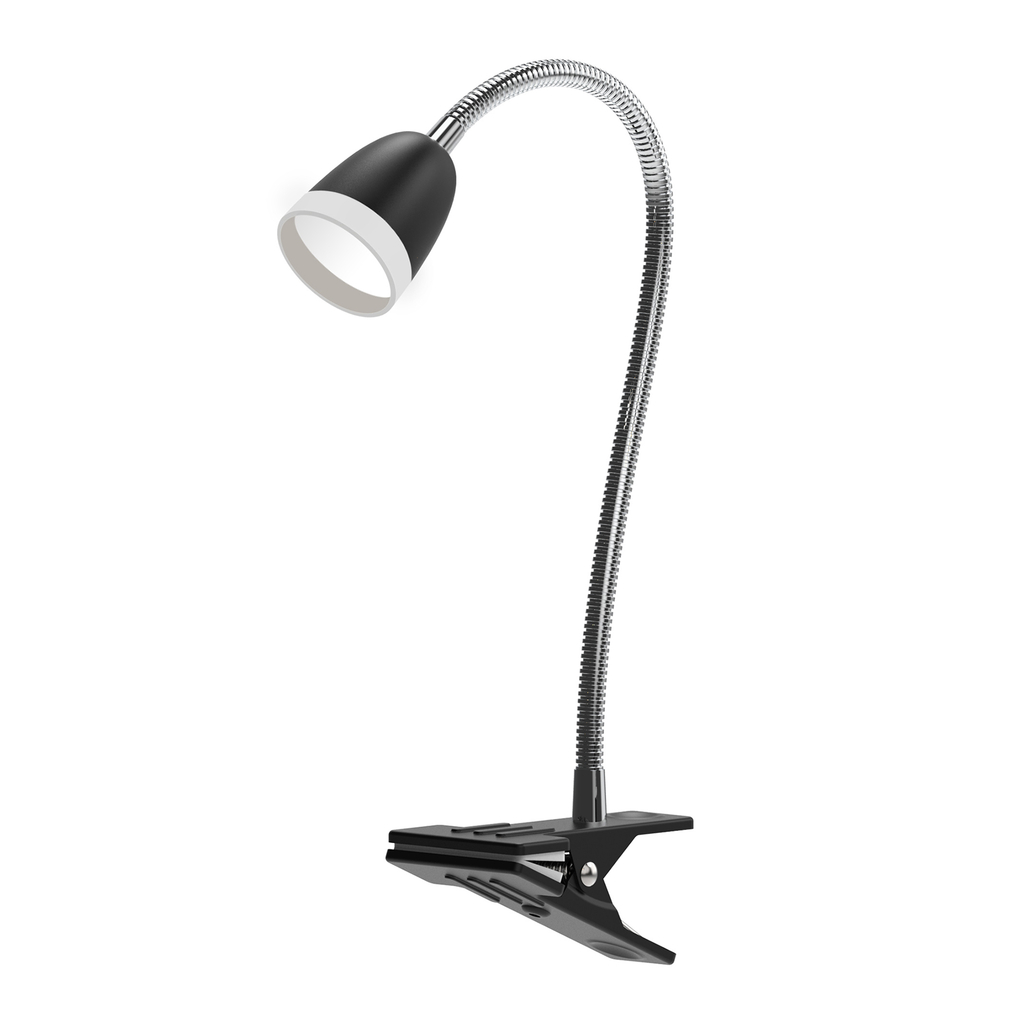 Stolná lampa LED ORO LARUS s klipom čierna
