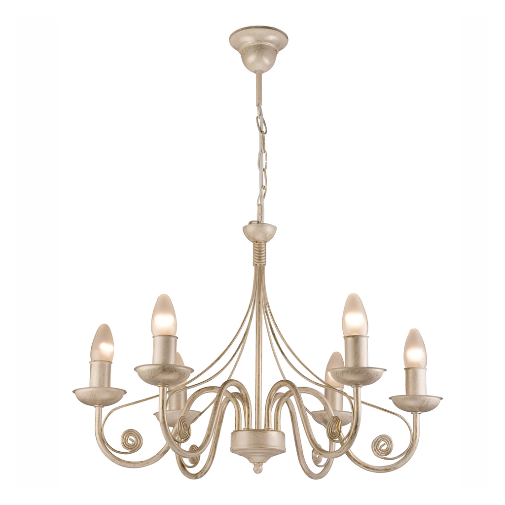 Retro svietnikový luster DONATO bielo-zlatý