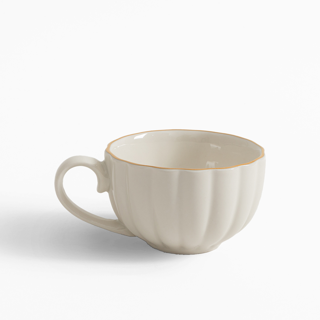 Porcelánová šálka s podšálkou ZLATÝ OKRAJ 220 ml