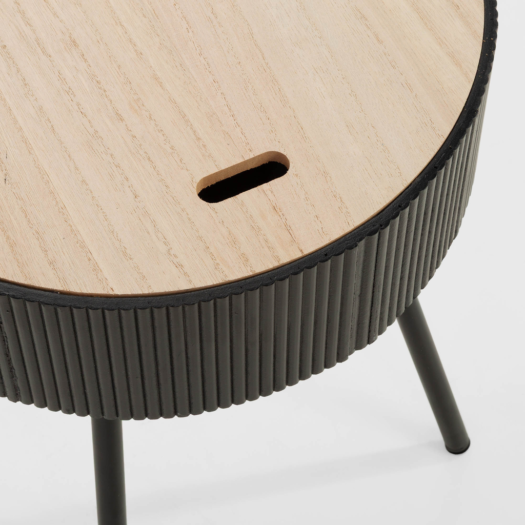 Okrúhly konferenčný stolík sivý 40,5x47,5 cm