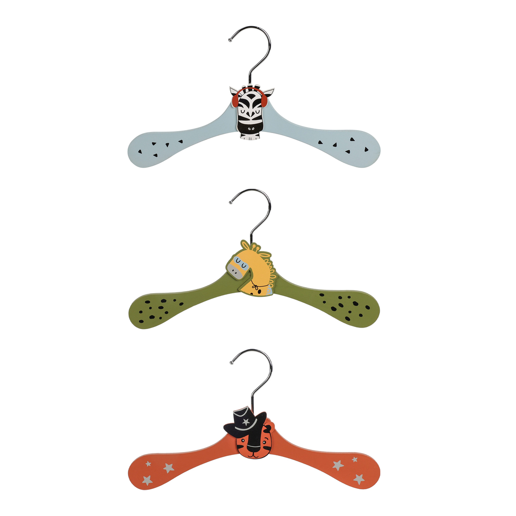 Detské drevené vešiaky MIX 3 ks.