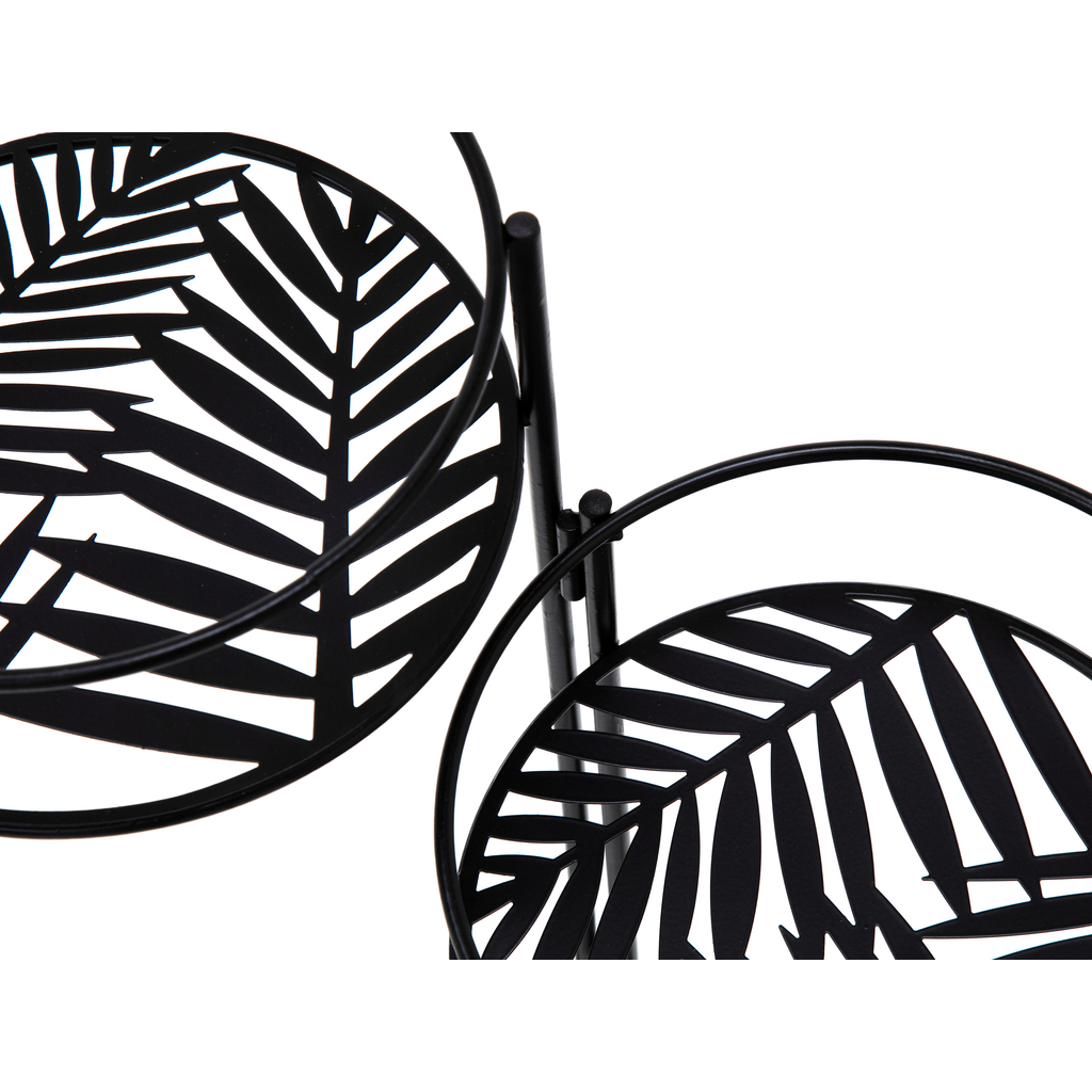 Čierny kovový stojan na 3 kvetináče 49,5 cm