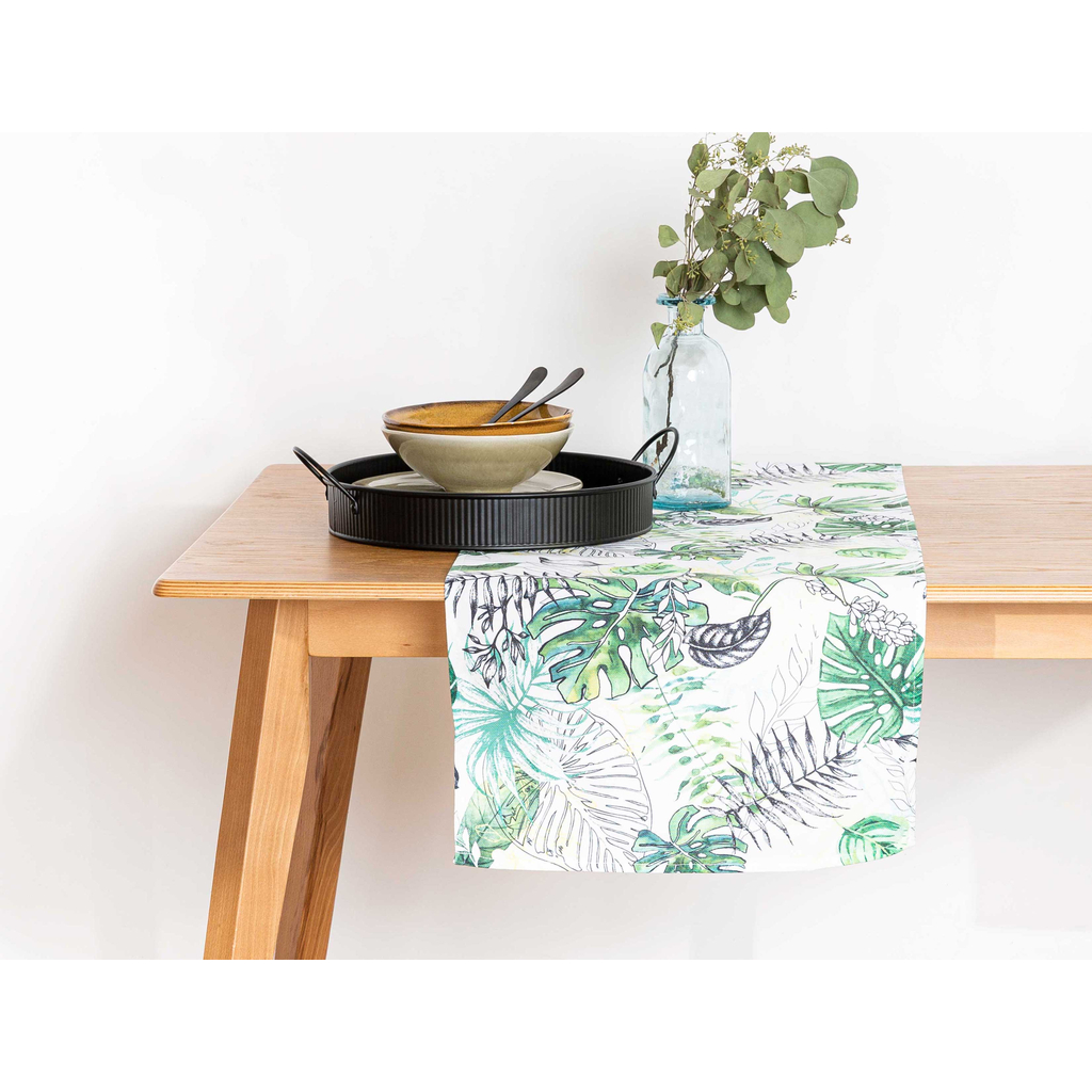 Obrus s listovým vzorom LEAVES 40x120 cm