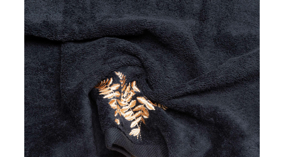 Čierny bavlnený uterák LANNA 70x140 cm