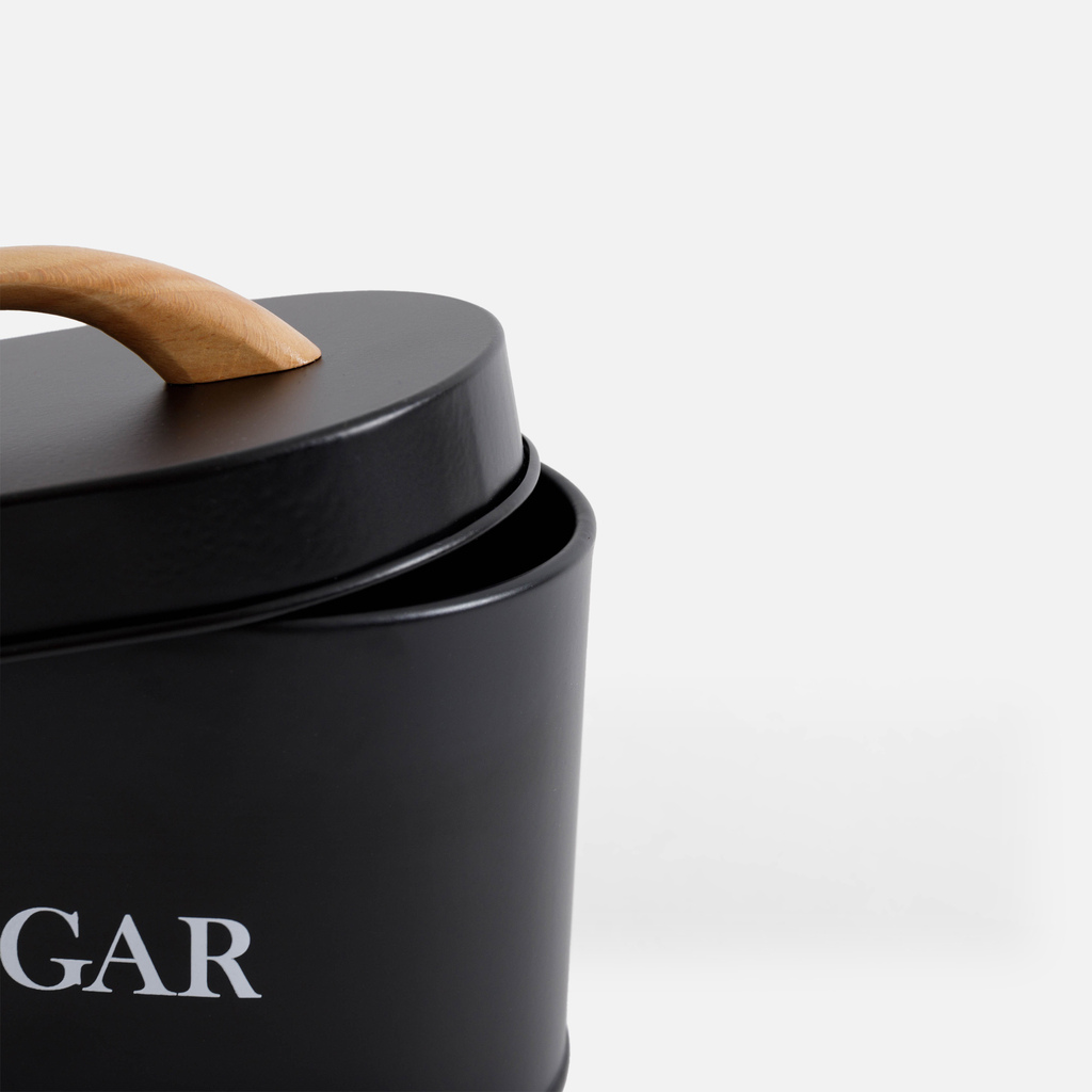 Kuchynská nádoba na cukor čierna 15 cm