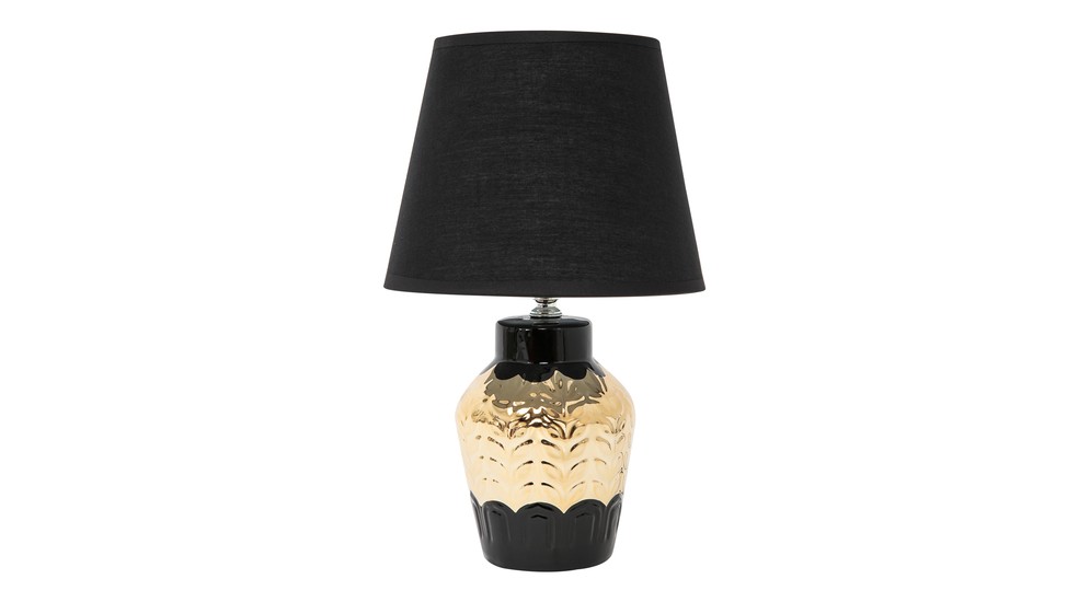 Keramická stolná lampa čierno-zlatá 32 cm