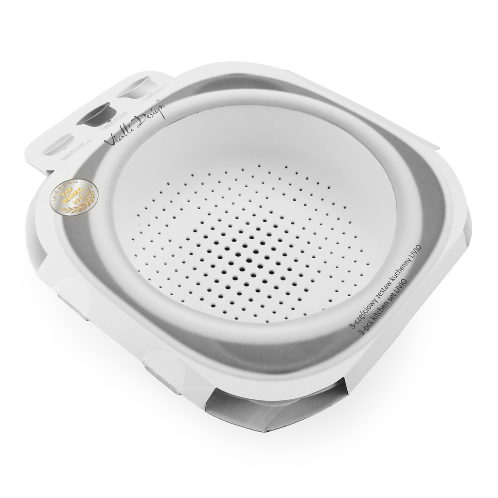 Súprava kuchynských misiek s cedníkom LIVIO 3-dielna