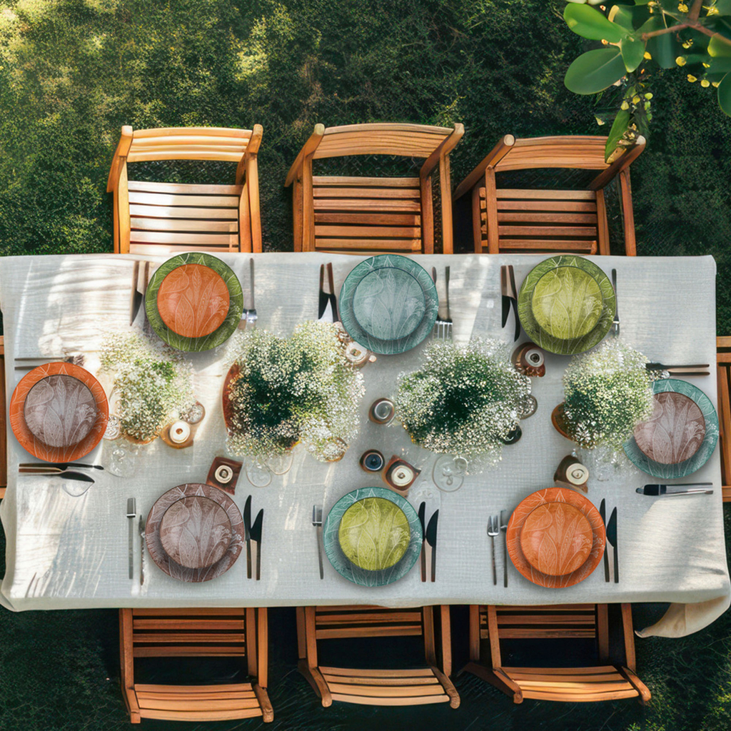 Jedálenský tanier ŠTYRI ROČNÉ OBDOBIA oranžový 27 cm