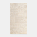 Bielo-krémový koberec geometrický MONTY 80x150 cm