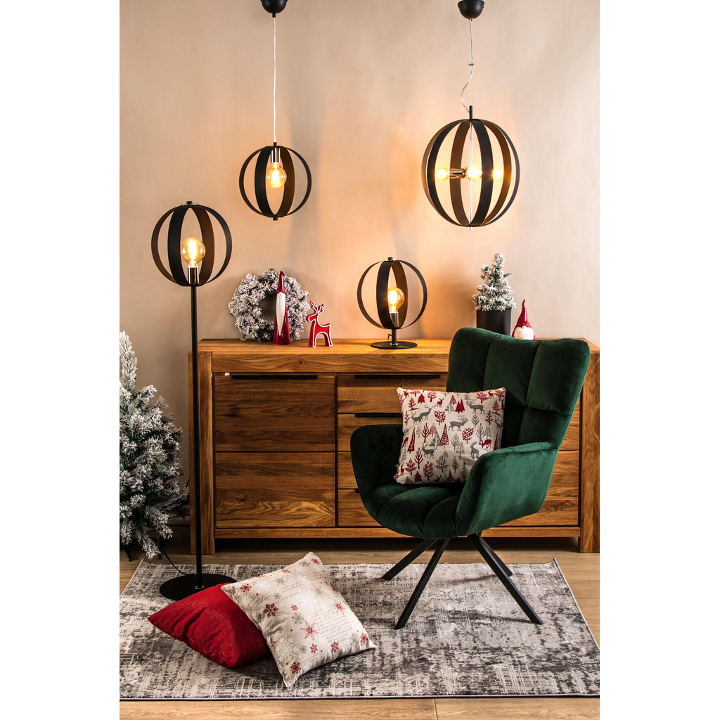 Moderná čierna stojacia lampa do obývačky LIVIA