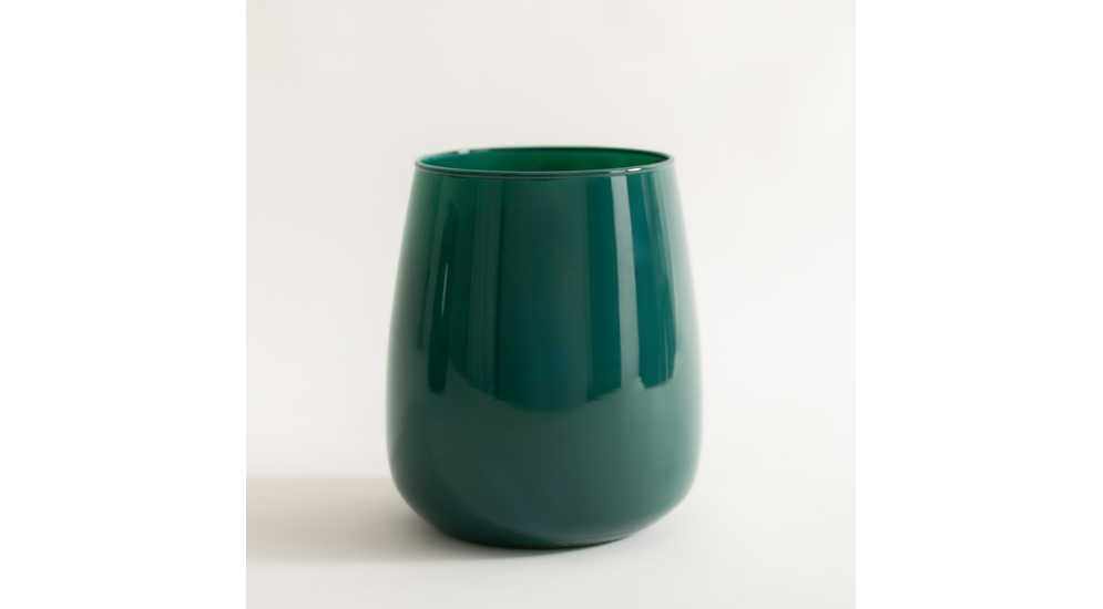 Sklenená váza ZINNIA zelená 17 cm