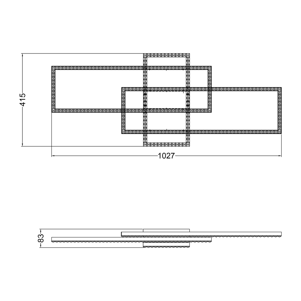 Rámové stropné LED svietidlo čierne ERVI s diaľkovým ovládaním