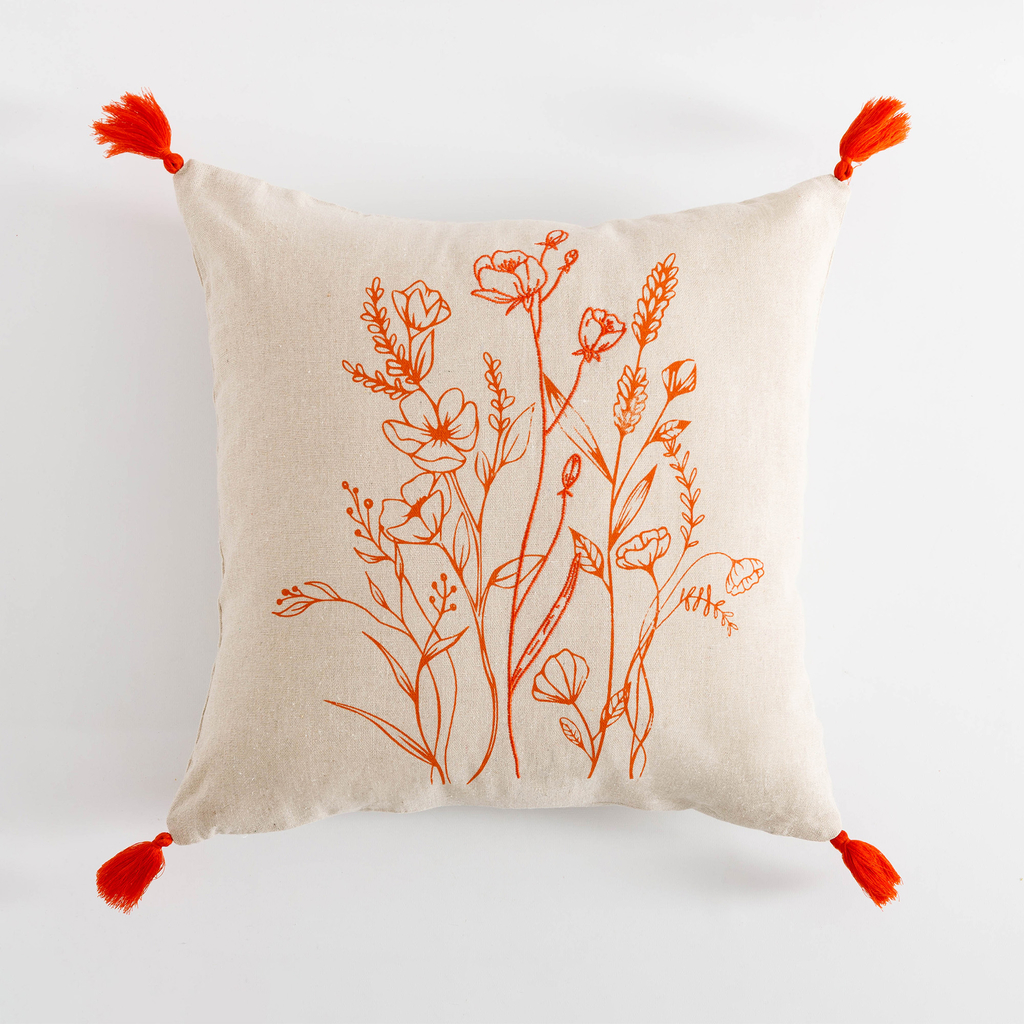 Dekoračná obliečka so strapcami oranžová FLORIA 45x45 cm