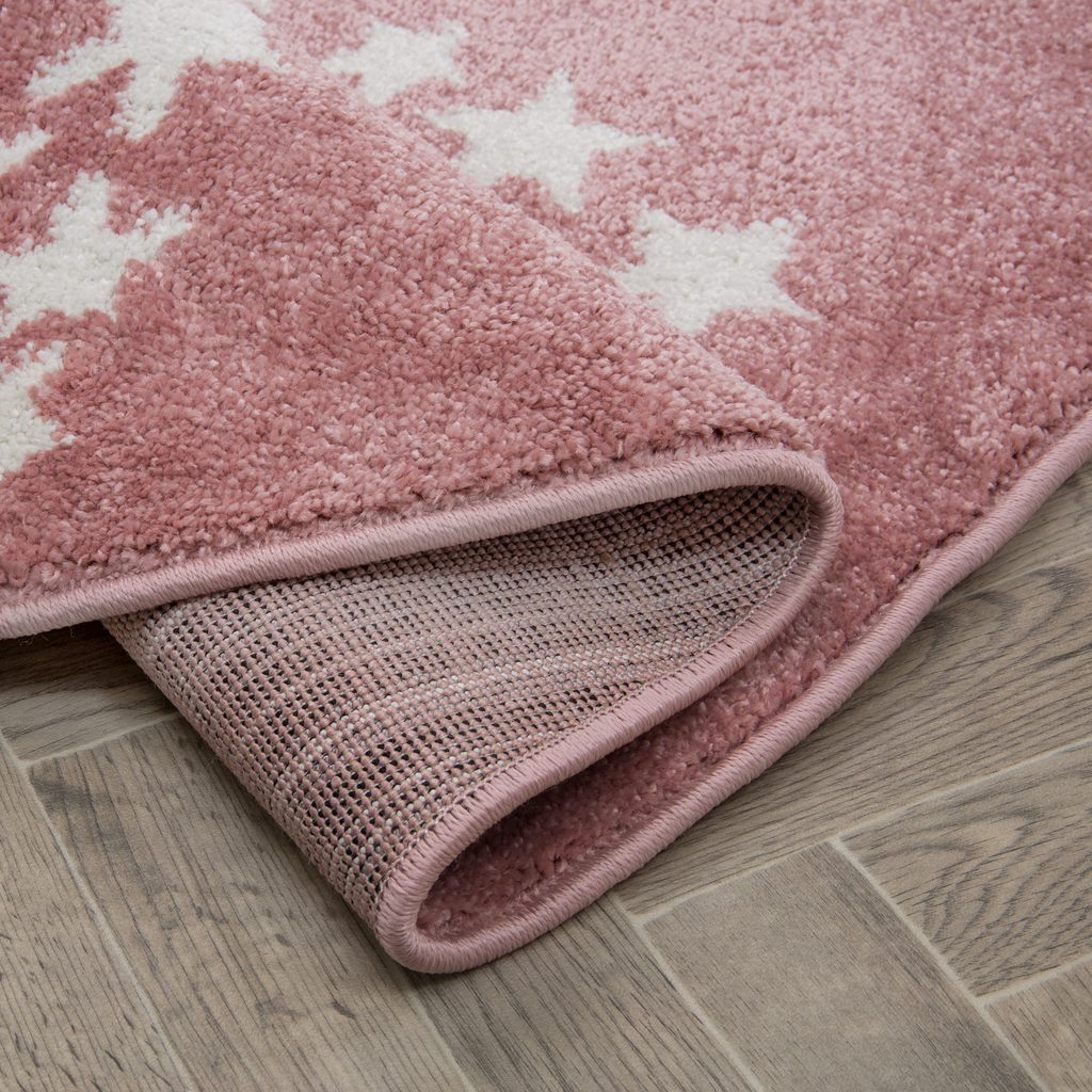 Koberec KIDS HVIEZDA okrúhly ružový 120 cm