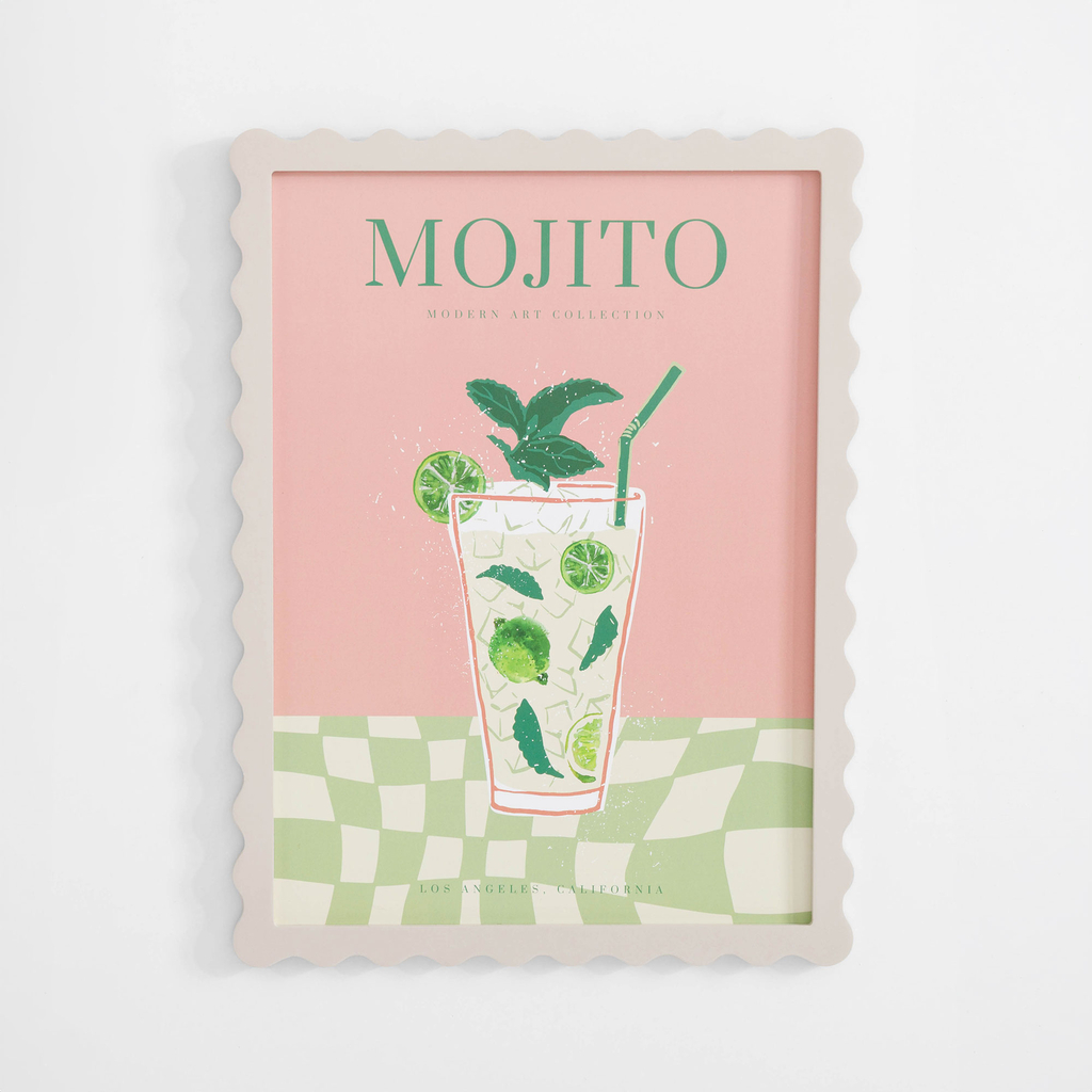 Retro obraz ružovo-zelený 30x40 cm