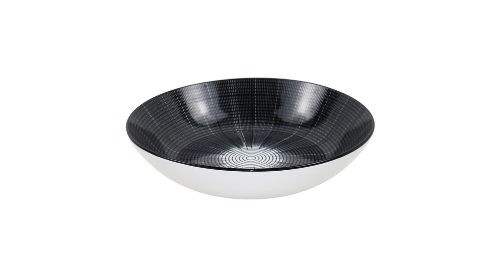 Čiernobiely hlboký tanier OTTICO 20,2 cm