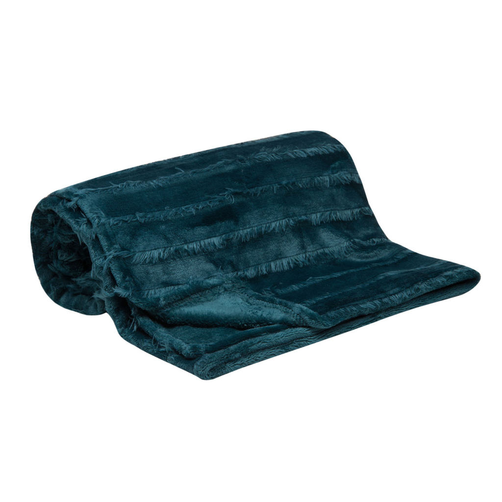 Tyrkysová deka so strapcami ASHA 130x160 cm