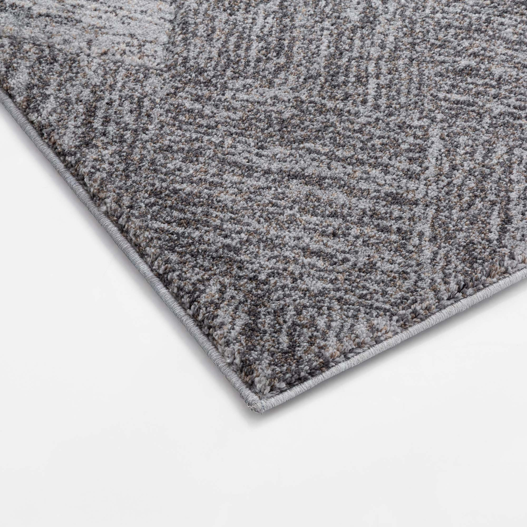 Koberec s geometrickým vzorom KERY, sivo-krémový, 80x150 cm